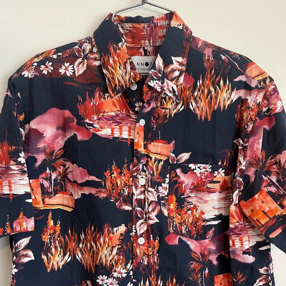NN07 No Nationality Tyrion Short Sleeve Button Down Print Shirt size small - Picture 4 of 7